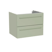 Malvern 600mm Two Drawer Wall Hung Unit & Basin in Green - view 2