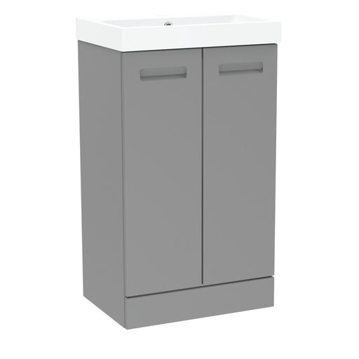 Malvern Slim 500mm Two Door Floor Standing Unit & Basin in Dust Grey