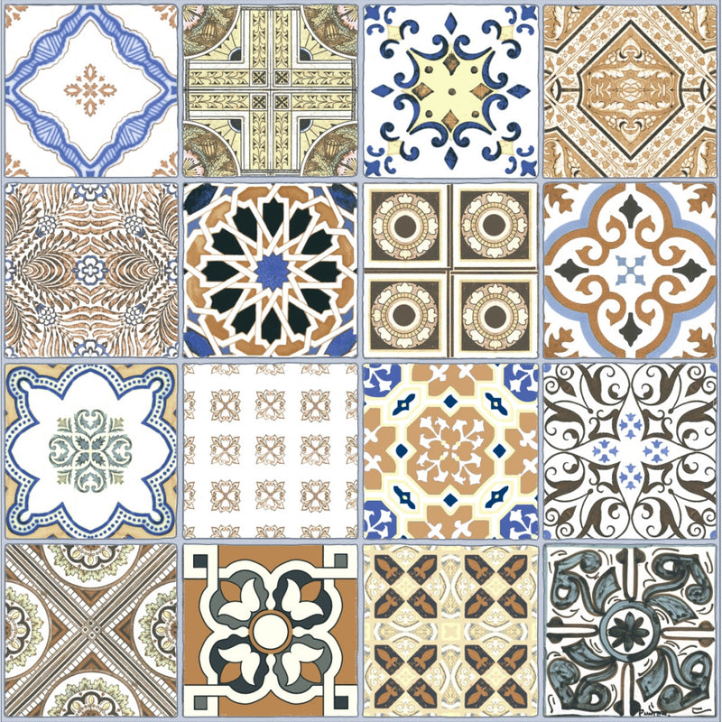 Marathon multi colour patterned tile 442x442mm - view 2