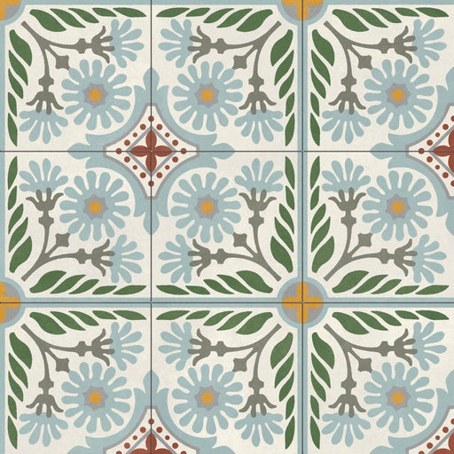 Marco blue patterned tile 592x592mm - view 2