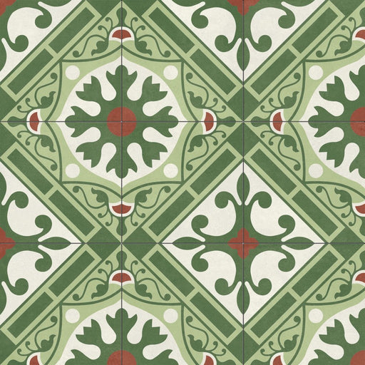Marco green patterned tile 592x592mm - view 2