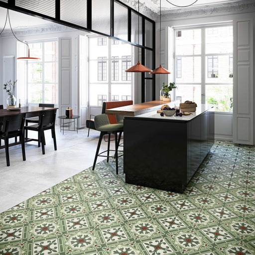 Marco Green Patterned Textured Porcelain Outdoor Floor Tile 592x592mm