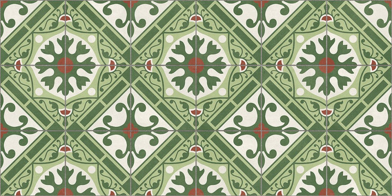 Marco green patterned tile 500x1000x20mm - view 2