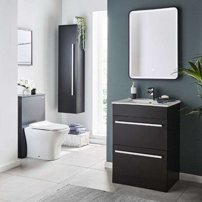 Kartell K-VIT Purity Nero Wall Mounted Side Unit- Matt Black (PN1400SU)