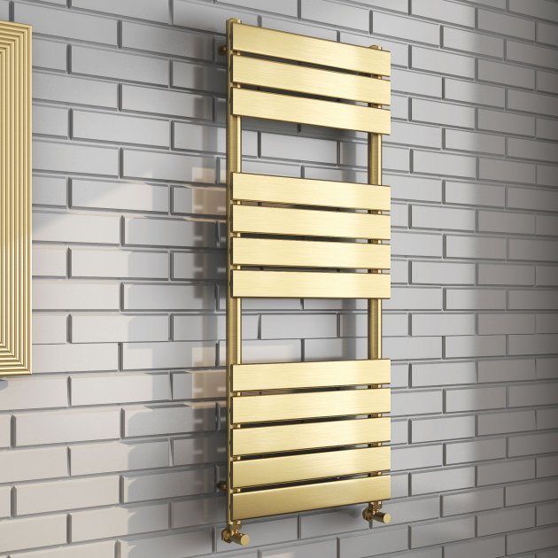 Kartell K-VIT Malibu Designer Brushed Brass Towel Rail 500mmx1200mm (MAL1200-500B)