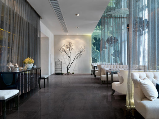 Melbourne Black Plain Polished Porcelain Wall & Floor Tile 600x1200mm