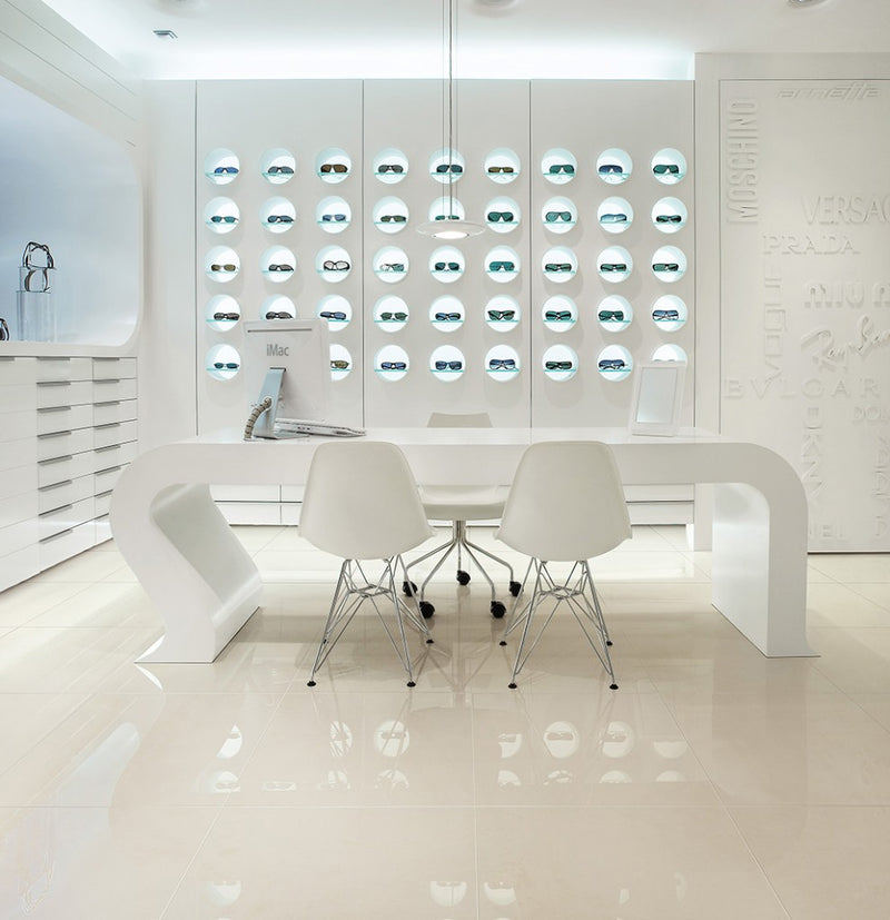 Melbourne Snow Plain Polished Porcelain Wall & Floor Tile 600x600mm