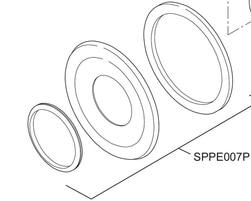 Meynell Virtuoso V8 concealing plate assembly chrome, part SPPE0007P, technical illustration