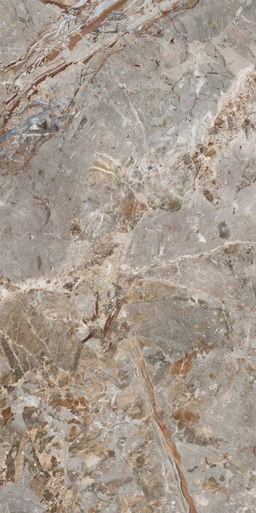 Miramar silver breccia marble effect tile 600x1200mm - view 3