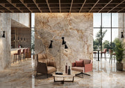 Miramar Silver Breccia Marble Effect Polished Porcelain Wall & Floor Tile 600x1200mm
