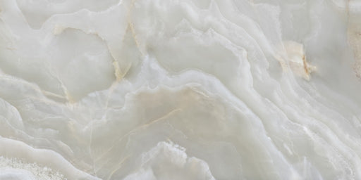 Miramar Silver Grey Onyx Effect Polished Porcelain Wall & Floor Tile 600x1200mm
