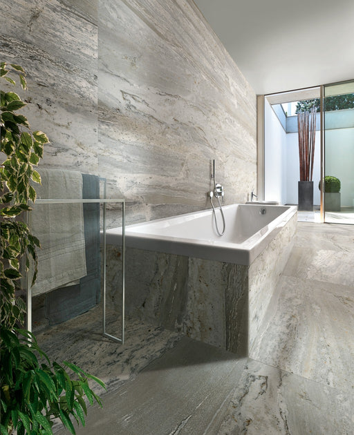 Miramar White Marble Effect Polished Porcelain Wall & Floor Tile 600x1200mm