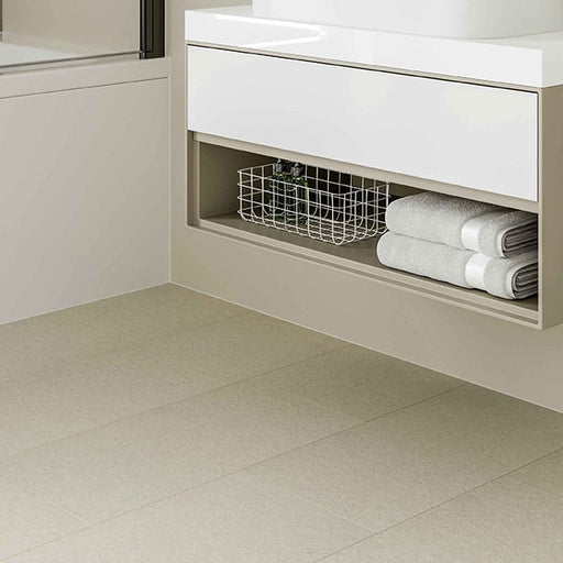Multipanel Click Rimini stone effect vinyl tile flooring in a bathroom