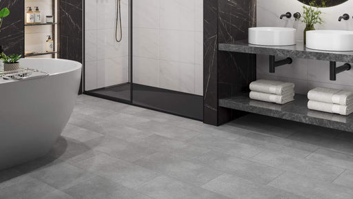 Vicenza vinyl click tile flooring by Multipanel in a bathroom