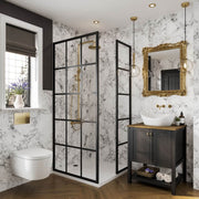 Multipanel Linda Barker Bianca Luna waterproof wall panels installed in a bathroom