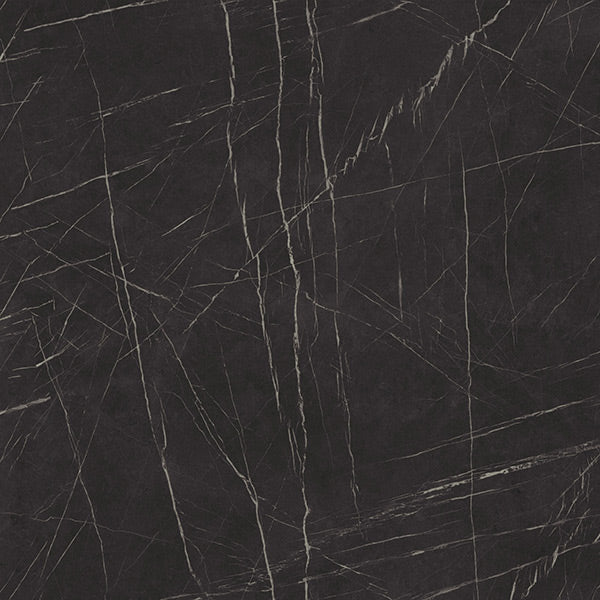 Multipanel Linda Barker Black Pietra wall panel decor close-up — black marble with white veining