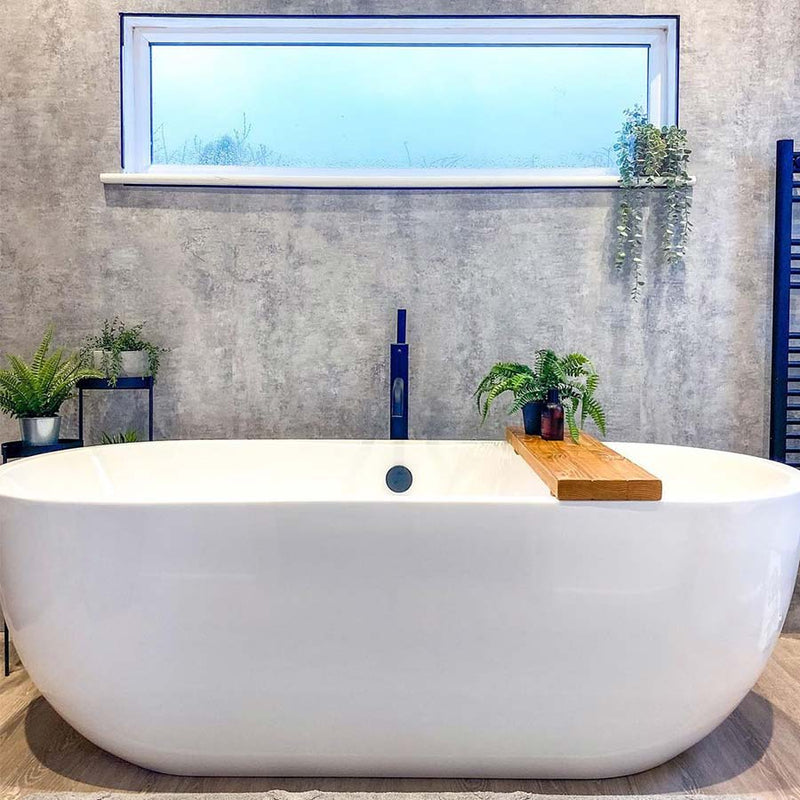 Concrete Elements Linda Barker Multipanel shower wall panels in a customer bathroom