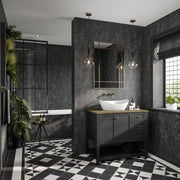 Graphite Elements Linda Barker Multipanel shower wall panels in a bathroom setting