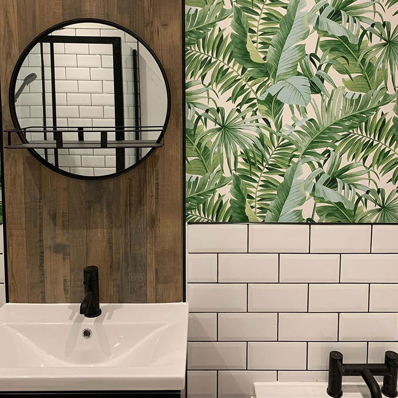 Multipanel Linda Barker Salvaged Planked Elm waterproof wall panels installed in a bathroom