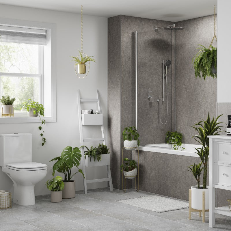 Multipanel Pure Collection Grey Mineral matt waterproof wall panels in a bathroom