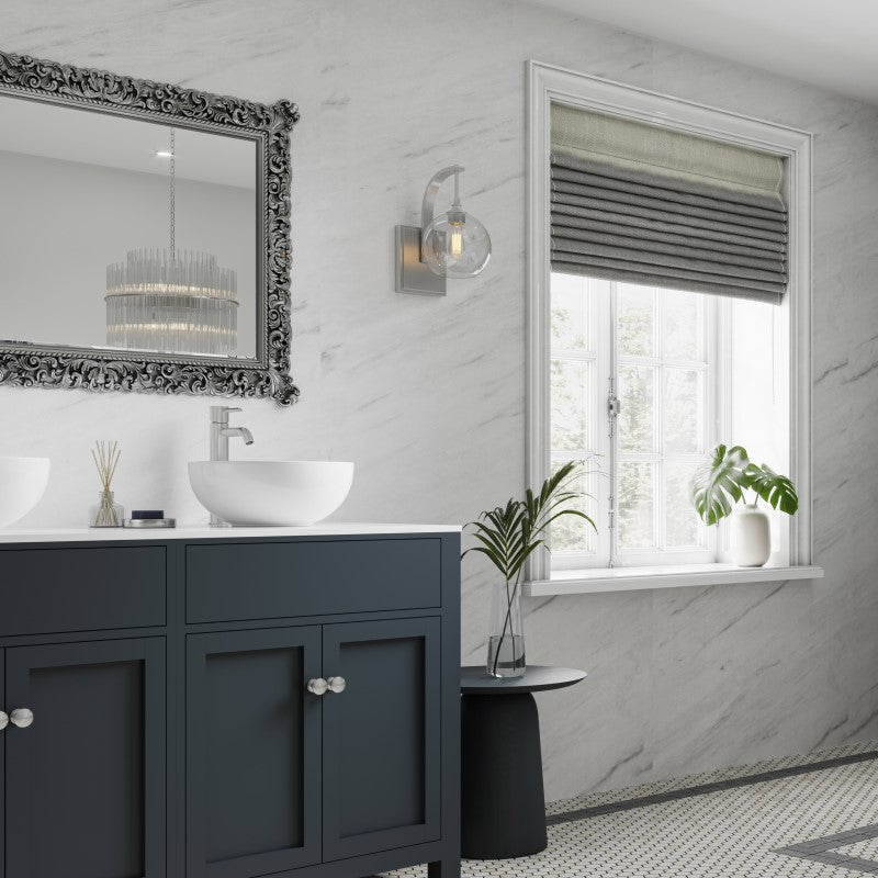 Multipanel Pure Collection Levanto Marble matt waterproof wall panels in a bathroom