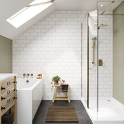 Multipanel Tile Collection Alpine White metro tile effect wall panels in a bathroom