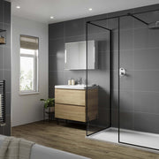 Multipanel Tile Collection Dust Grey large tile effect wall panels in a bathroom