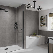 Multipanel Tile Collection Grey Mineral tile effect wall panels in a bathroom