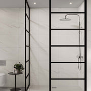 Levanto Marble tile effect Multipanel wall panels in a small bathroom