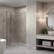 Valmasino Marble tile effect Multipanel wall panels in a large bathroom