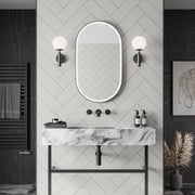 Multipanel Tile Collection White Grey herringbone tile effect wall panels in a bathroom