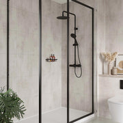 White Gypsum tile effect Multipanel wall panels in a shower room