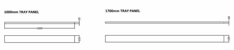 Nuie 1700 & 1000mm Grey Slate Panel Leg Set & Plinth Kit (TR71C) line drawing