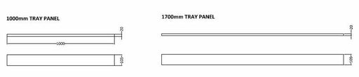 Nuie 1700 & 1000mm Grey Slate Panel Leg Set & Plinth Kit (TR71C) line drawing