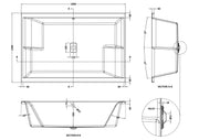 Nuie 1800 x 1200mm Double Ended Inset Spa Bath with Legs (NBI1812) line drawing