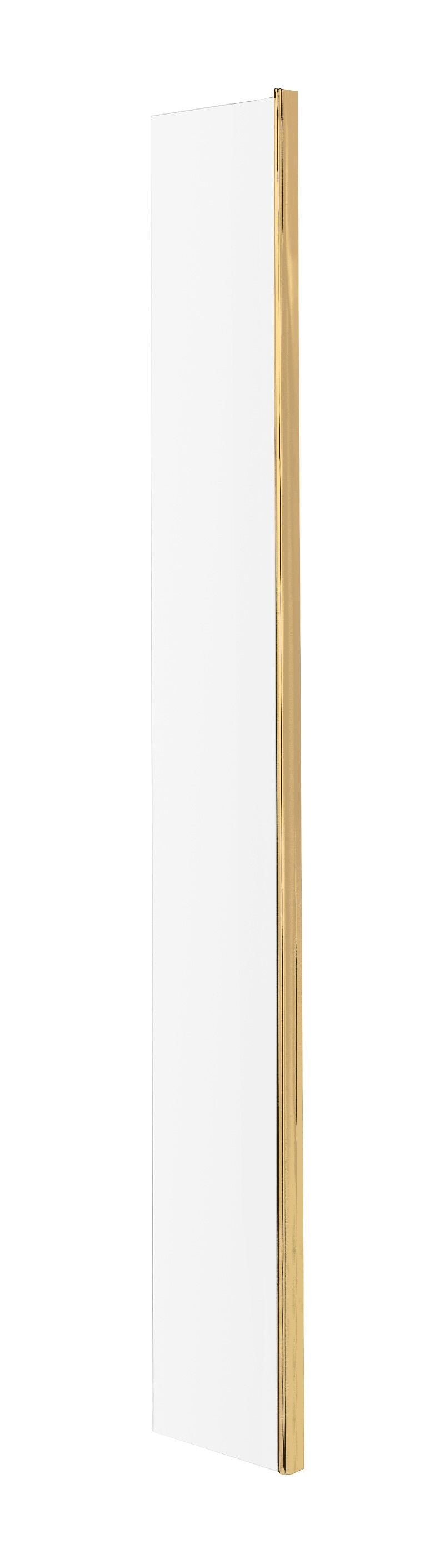 Nuie 250mm Fixed Return Wetroom Screen 1850mm - Brushed Brass