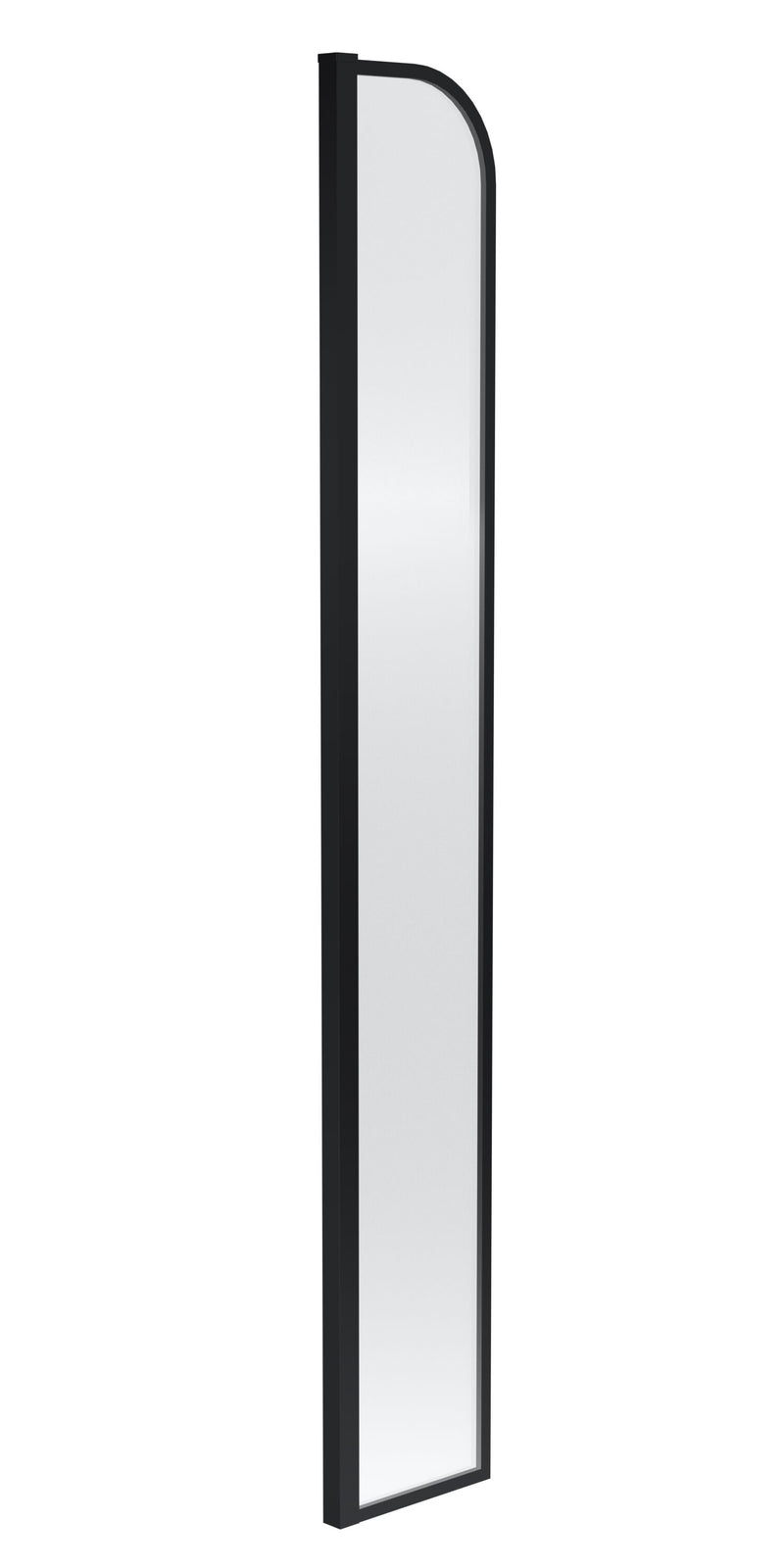 Nuie 250mm Fixed Return Wetroom Screen 1950mm - Matt Black Reversible