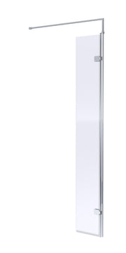 Nuie 300mm Return Screen 1850mm - Chrome With Support Bar