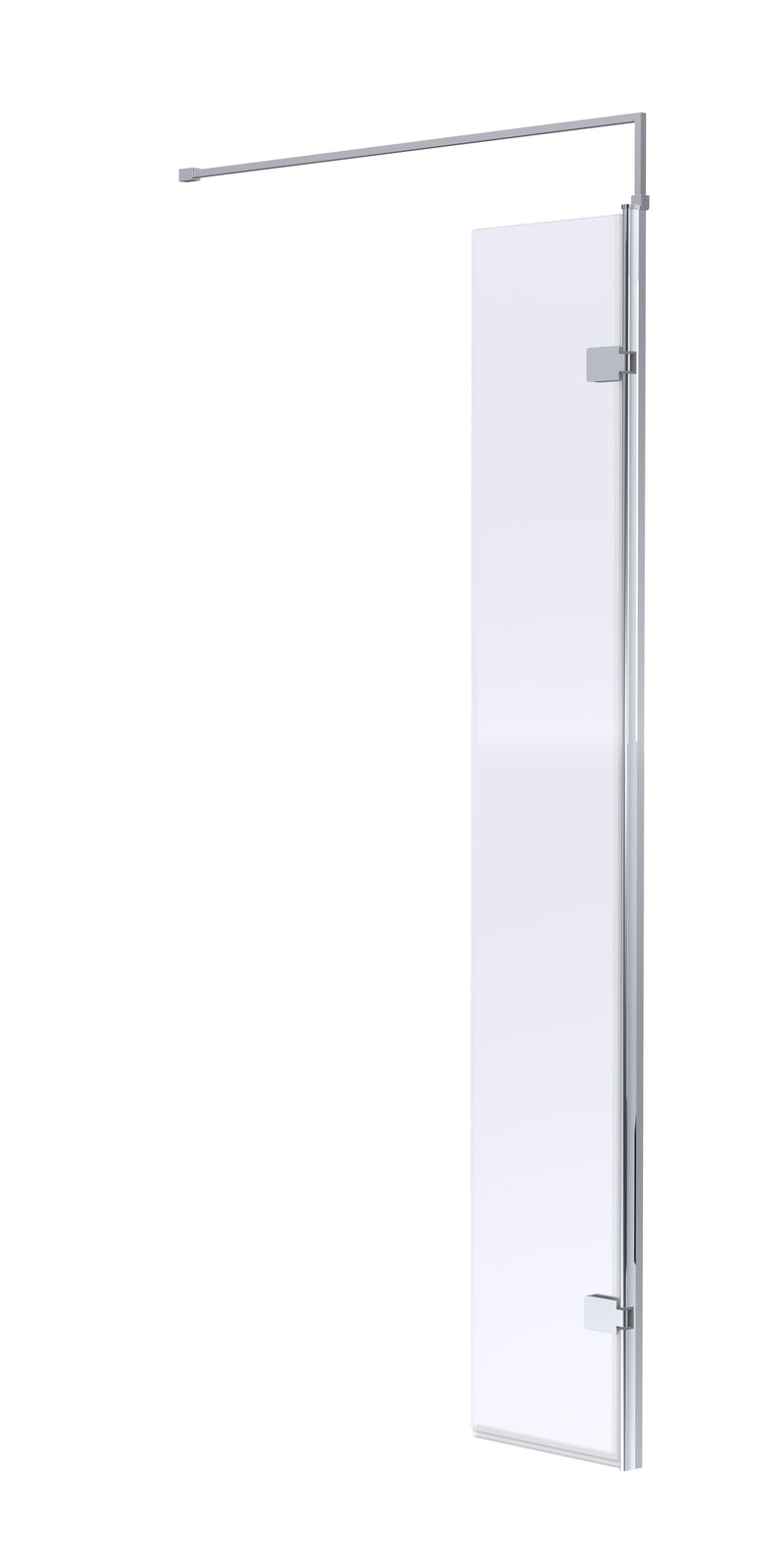 Nuie 300mm Return Screen 1850mm - Chrome With Support Bar