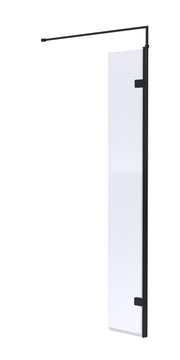 Nuie 300mm Return Screen 1850mm - Matt Black With Support Bar
