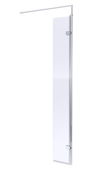 Nuie 300mm Return Screen 1950mm - Chrome With Support Bar