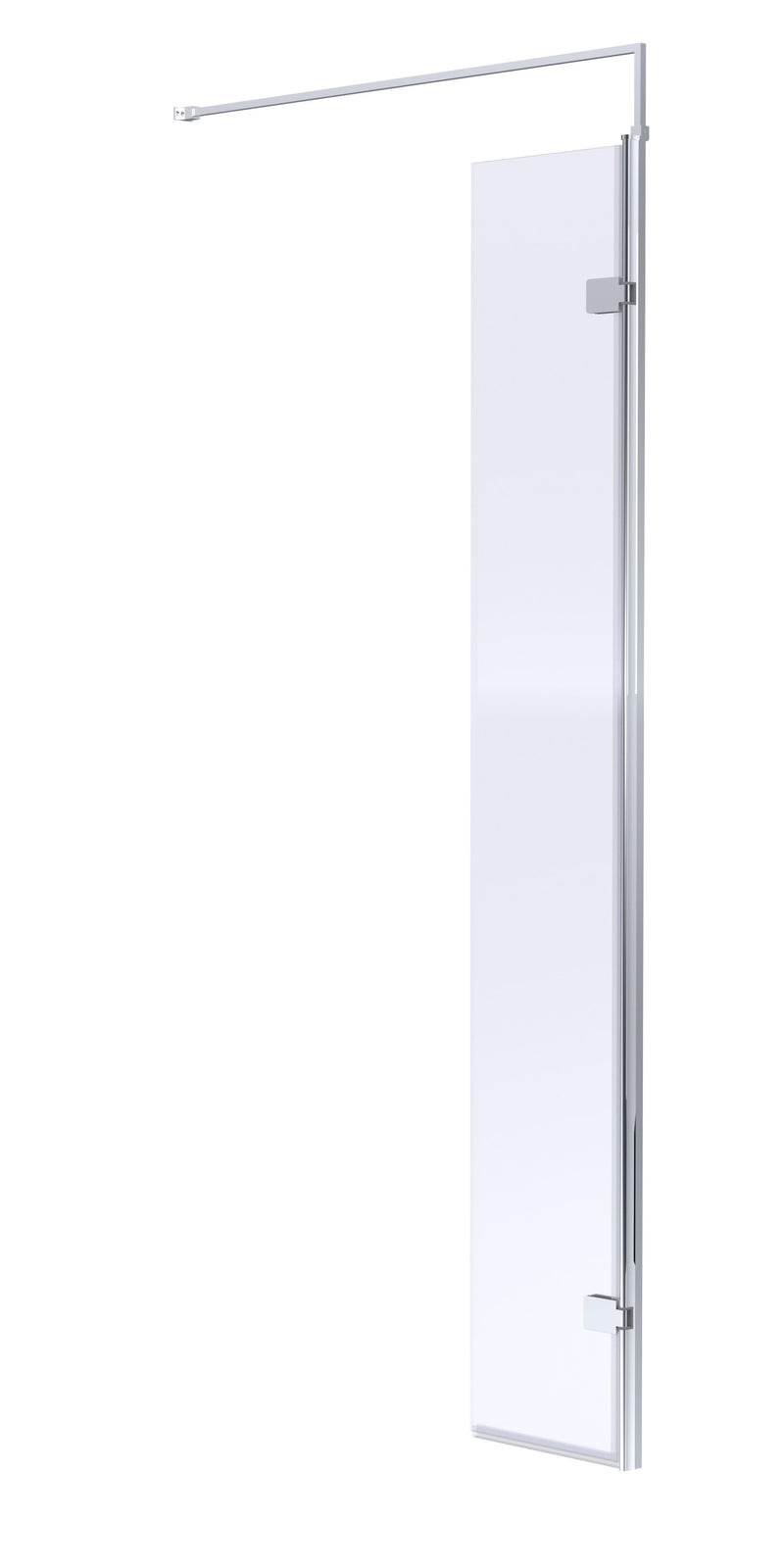 Nuie 300mm Return Screen 1950mm - Chrome With Support Bar
