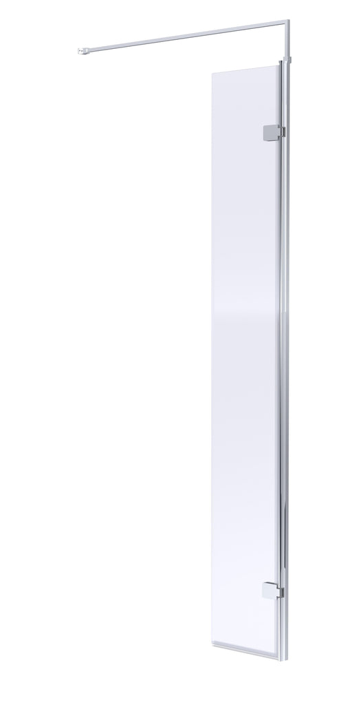 Nuie 300mm Return Screen 1950mm - Chrome With Support Bar