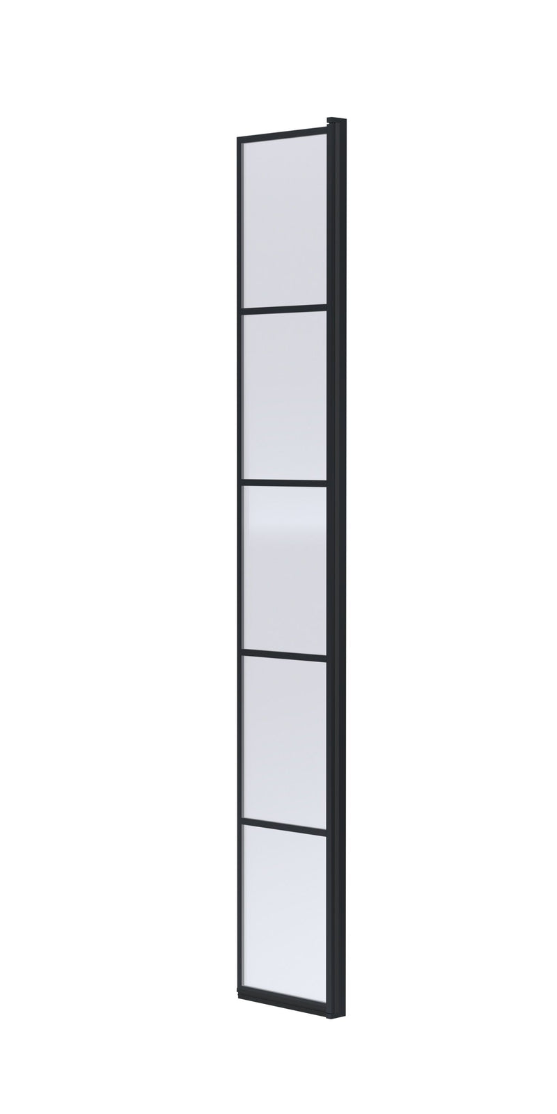 Nuie 300mm Return Screen 1950mm - Matt Black Frameless Hinged Flipper