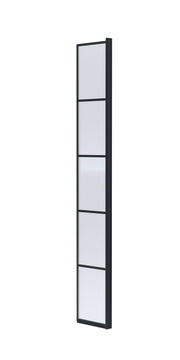 Nuie 300mm Return Screen 1950mm - Matt Black Frameless With Support Bar