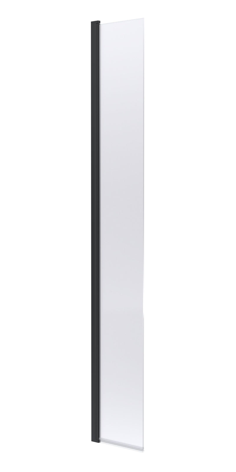 Nuie 300mm Return Screen 1950mm - Matt Black With Support Bar