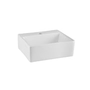 Nuie 335mm compact rectangular 1 tap hole counter top basin in white