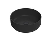 Nuie 350mm round counter top basin in matt black