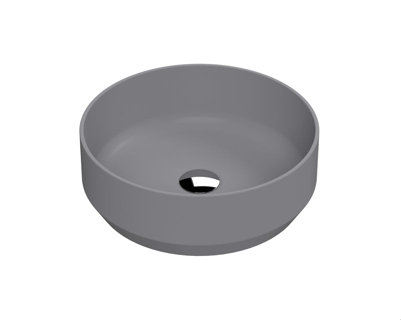 Nuie 350mm round counter top basin in matt grey