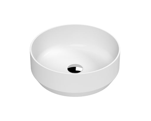 Nuie 350mm round counter top basin in matt white